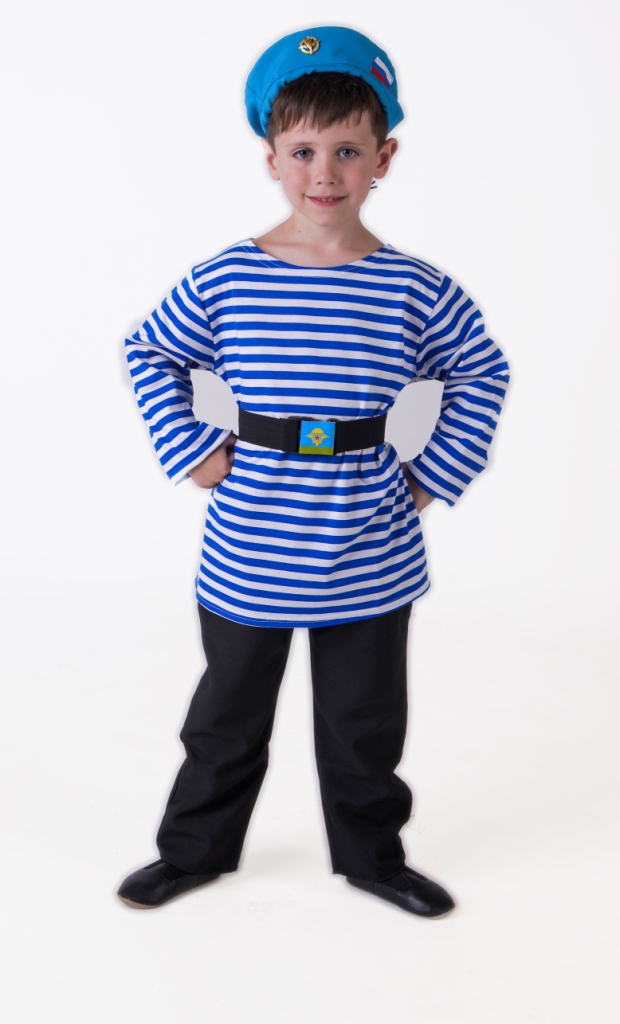 Paratrooper (horizontal-stripe undershirt + beret + belt)